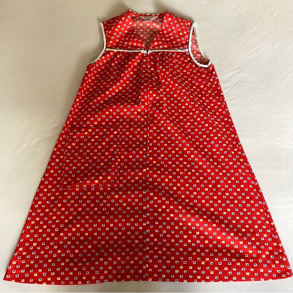 Komar Red Sleeveless Nightgown with White Sailor Trim
